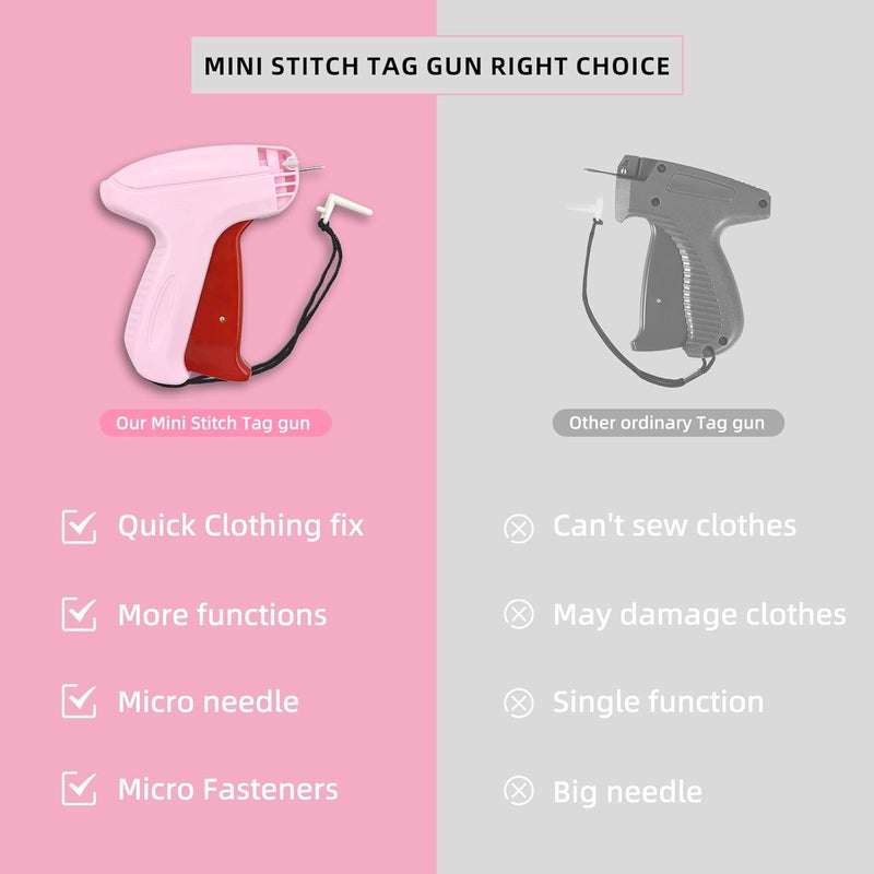 Fifchall Stitch Gun for Clothes - Handheld Fine Stitch Gun Quick Clothing Fixer - Includes 6pcs Fine Needles, 500 Black Fasteners & 500 White Fasteners - Tag Gun for Clothes - Image 4